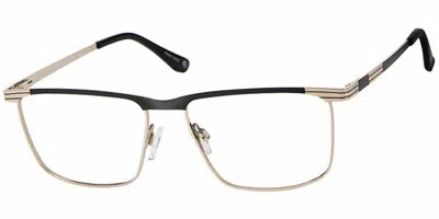 Haggar Men's H295 Square Eyeglasses In Black/gold In White