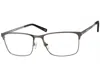 Haggar Men's H296 Rectangle Eyeglassses In Charcoal In Brown