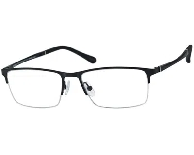 HAGGAR MEN'S HAC111 RECTANGLE EYEGLASSES IN MT. BLACK