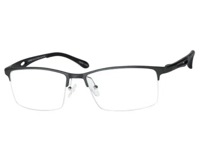 Haggar Men's Hac112 Rectangle Eyeglasses In Steel In Black