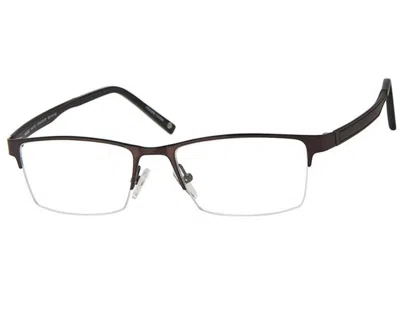 Haggar Men's Hac123 Rectangle Eyeglasses In Chocolate In Black