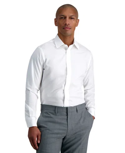 Haggar Men's Premium Comfort Slim Fit Dress Shirt In White Solid
