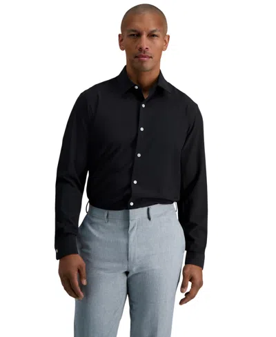Haggar Men's Premium Comfort Slim Fit Dress Shirt In Black Solid