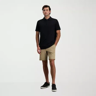 Haggar Mens 9" Stretch Fabric 1 Pair Chino Short In Brown