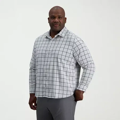 Haggar Mens Long Sleeve Regular Fit Big And Tall Button-down Shirt In Multi