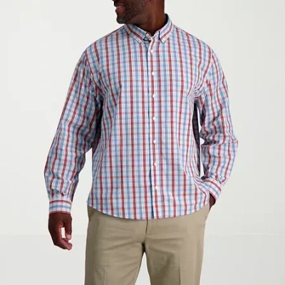 Haggar Mens Long Sleeve Regular Fit Big And Tall Button-down Shirt In Multi