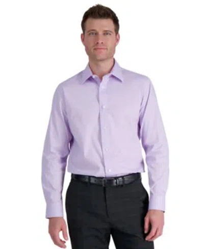 Haggar Mens Premium Comfort Dress Shirt Classic Slim Fit In Purple