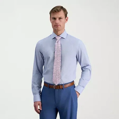 Haggar Mens Slim Fit Wrinkle Free Long Sleeve Dress Shirt In Green