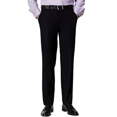 Haggar Mens Straight Fit Wrinkle Free Dress Pants In Black