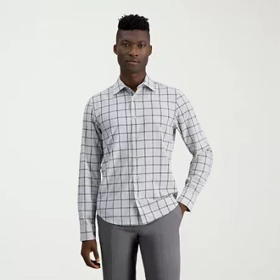 Haggar Performance Mens Long Sleeve Slim Fit Button-down Shirt In Multi