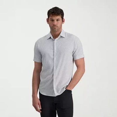 Haggar Performance Mens Regular Fit Short Sleeve Polo Shirt In Gray