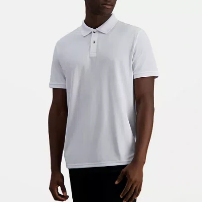 Haggar Pique Mens Regular Fit Short Sleeve Polo Shirt In White