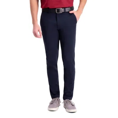 Haggar Plain Stretch Chino Slim Fit Pants In Navy In Blue