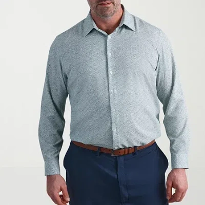 Haggar Premium Comfort Big And Tall Mens Classic Fit Easy Care Long Sleeve Dress Shirt In Blue
