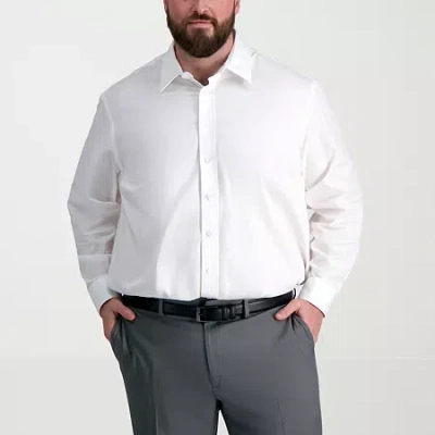 Haggar Premium Comfort Big And Tall Mens Classic Fit Easy Care Stretch Fabric Long Sleeve Dress Shirt In White