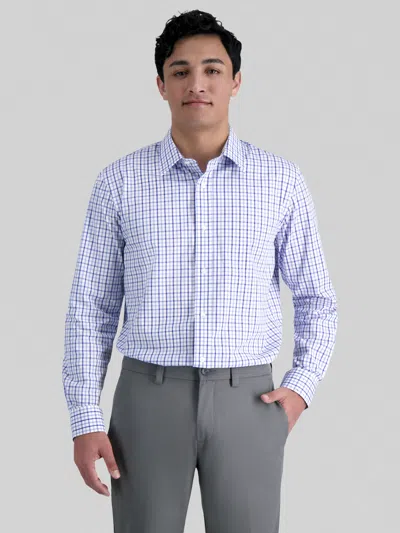 Haggar Premium Comfort Classic Fit Tonal Check Dress Shirt In Black