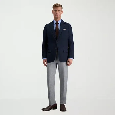 Haggar Premium Comfort Melange Broken Twill Mens Slim Fit Dress Flat Front Pant In Gray