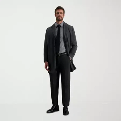 Haggar Premium Comfort Mens Classic Fit Dress Flat Front Pant In Black