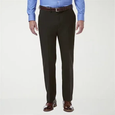 Haggar Premium Comfort Mens Classic Fit Dress Flat Front Pant In Brown