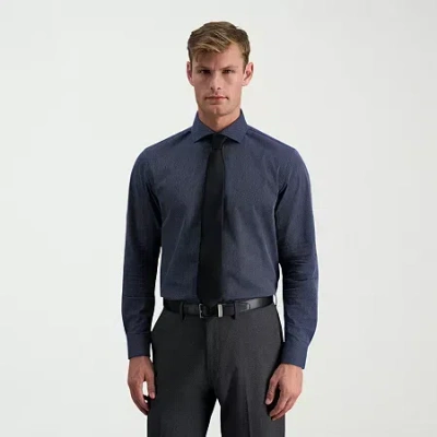 Haggar Premium Comfort Mens Classic Fit Easy Care Long Sleeve Dress Shirt In Blue