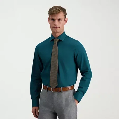 Haggar Premium Comfort Mens Classic Fit Easy Care Long Sleeve Dress Shirt In Green