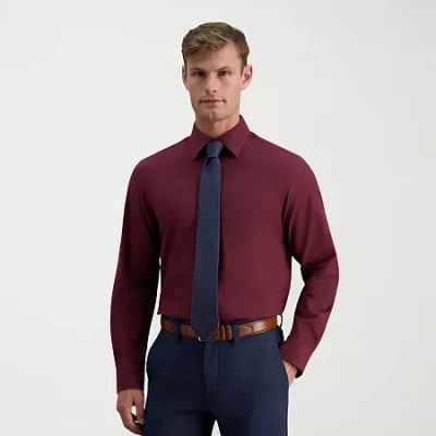 Haggar Premium Comfort Mens Classic Fit Easy Care Long Sleeve Dress Shirt In Red