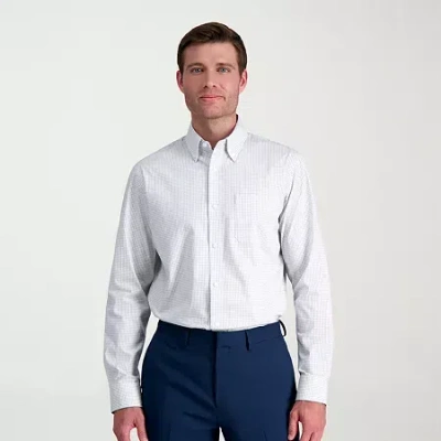 Haggar Premium Comfort Mens Classic Fit Easy Care Long Sleeve Dress Shirt In White