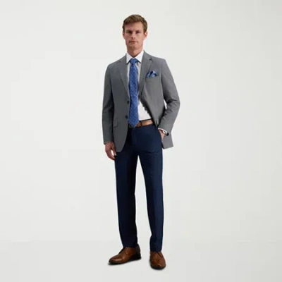 Haggar Premium Comfort Mens Slim Fit Dress Flat Front Pant In Blue
