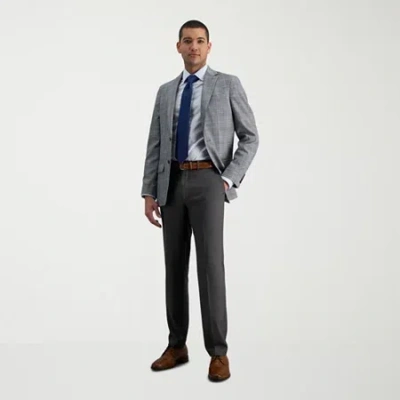 Haggar Premium Comfort Mens Slim Fit Dress Flat Front Pant In Gray