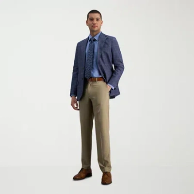 Haggar Premium Comfort Mens Slim Fit Dress Flat Front Pant In Brown