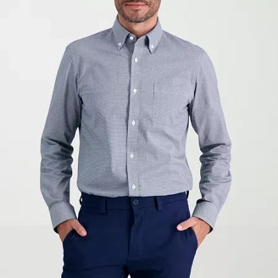 Haggar Premium Comfort Mens Slim Fit Easy Care Long Sleeve Dress Shirt In Gray