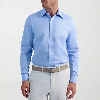 Haggar Premium Comfort Mens Slim Fit Long Sleeve Dress Shirt In Blue