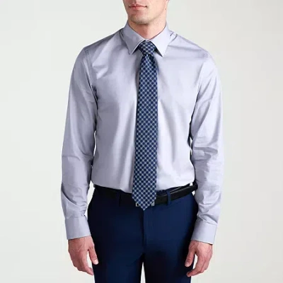 Haggar Premium Comfort Mens Slim Fit Long Sleeve Dress Shirt In Gray