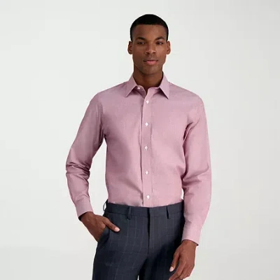 Haggar Premium Comfort Mens Slim Fit Long Sleeve Dress Shirt In Pink
