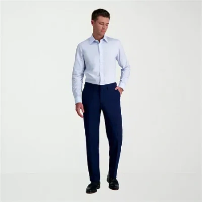 Haggar Premium Comfort Mens Straight Fit Dress Flat Front Pant In Multi