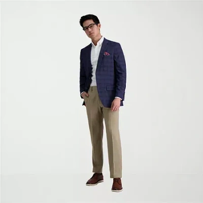 Haggar Premium Comfort Mens Straight Fit Dress Flat Front Pant In Neutral