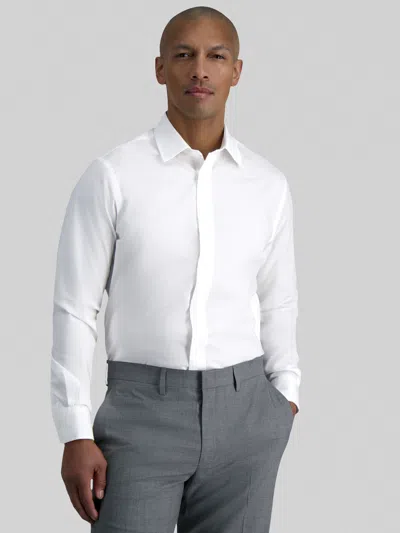 Haggar Premium Comfort Slim Fit Solid Color Dress Shirt In White