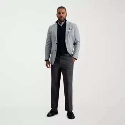 Haggar Premium No Iron Khaki Mens Classic Fit Flat Front Pant In Gray