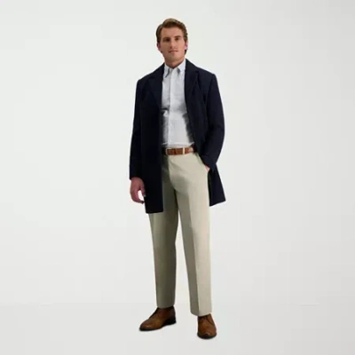 Haggar Premium No Iron Khaki Mens Classic Fit Flat Front Pant In Gray
