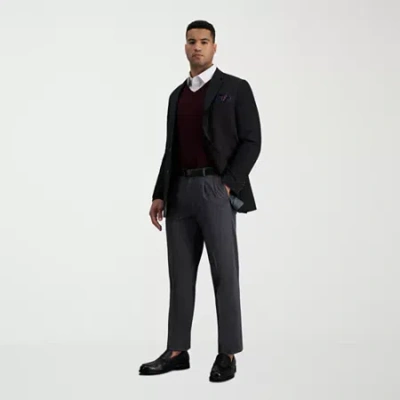 Haggar Premium No Iron Khaki Mens Classic Fit Pleated Pant In Black