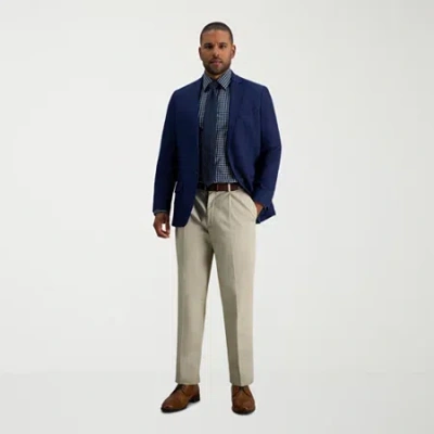 Haggar Premium No Iron Khaki Mens Classic Fit Pleated Pant In White