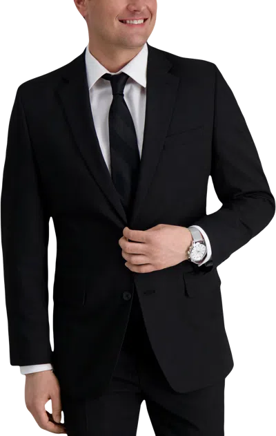 Haggar Slim Fit Premium Comfort 4-way Stretch Solid Suit In Black