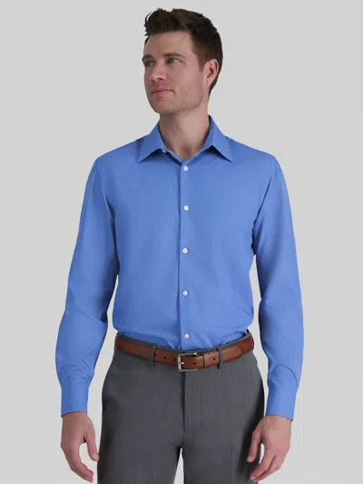 Haggar Smart Wash Classic Fit Geo Dress Shirt In Blue