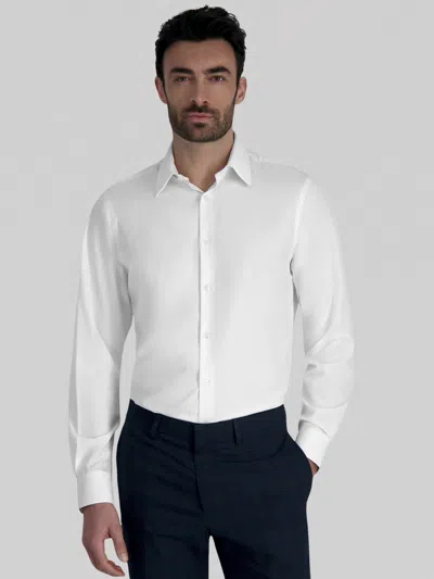 Haggar Smart Wash Classic Fit Solid Color Dress Shirt In White