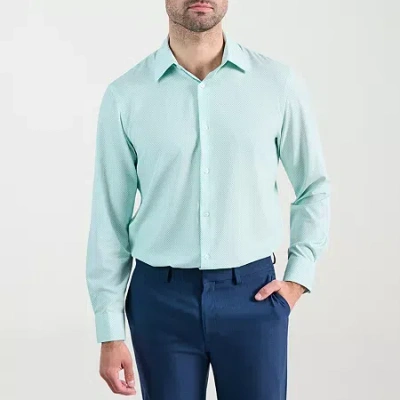 Haggar Smart Wash Mens Classic Fit Easy Care Long Sleeve Dress Shirt In Blue