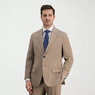Haggar Smart Wash Mens Classic Fit Plaid Suit Jacket In Neutral