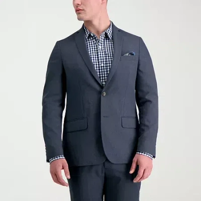 Haggar Smart Wash Mens Stretch Fabric Slim Fit Suit Jacket In Blue