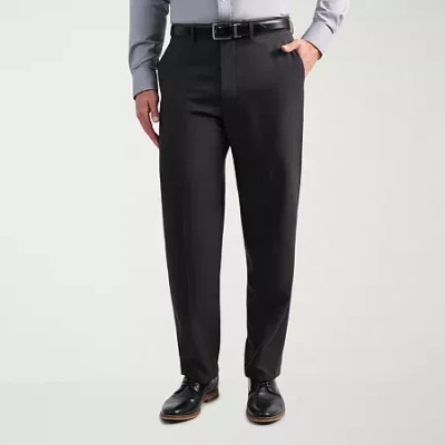Haggar Smart Wash With Repreve Houndstooth Mens Stretch Fabric Classic Fit Flat Front Suit Pant In Gray