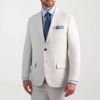 Haggar Smart Wash With Repreve Houndstooth Mens Stretch Fabric Classic Fit Suit Jacket In White