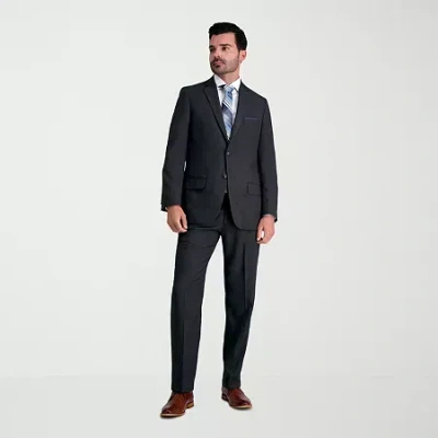Haggar Smart Wash With Repreve Mens Stretch Fabric Classic Fit Flat Front Suit Pant In Black